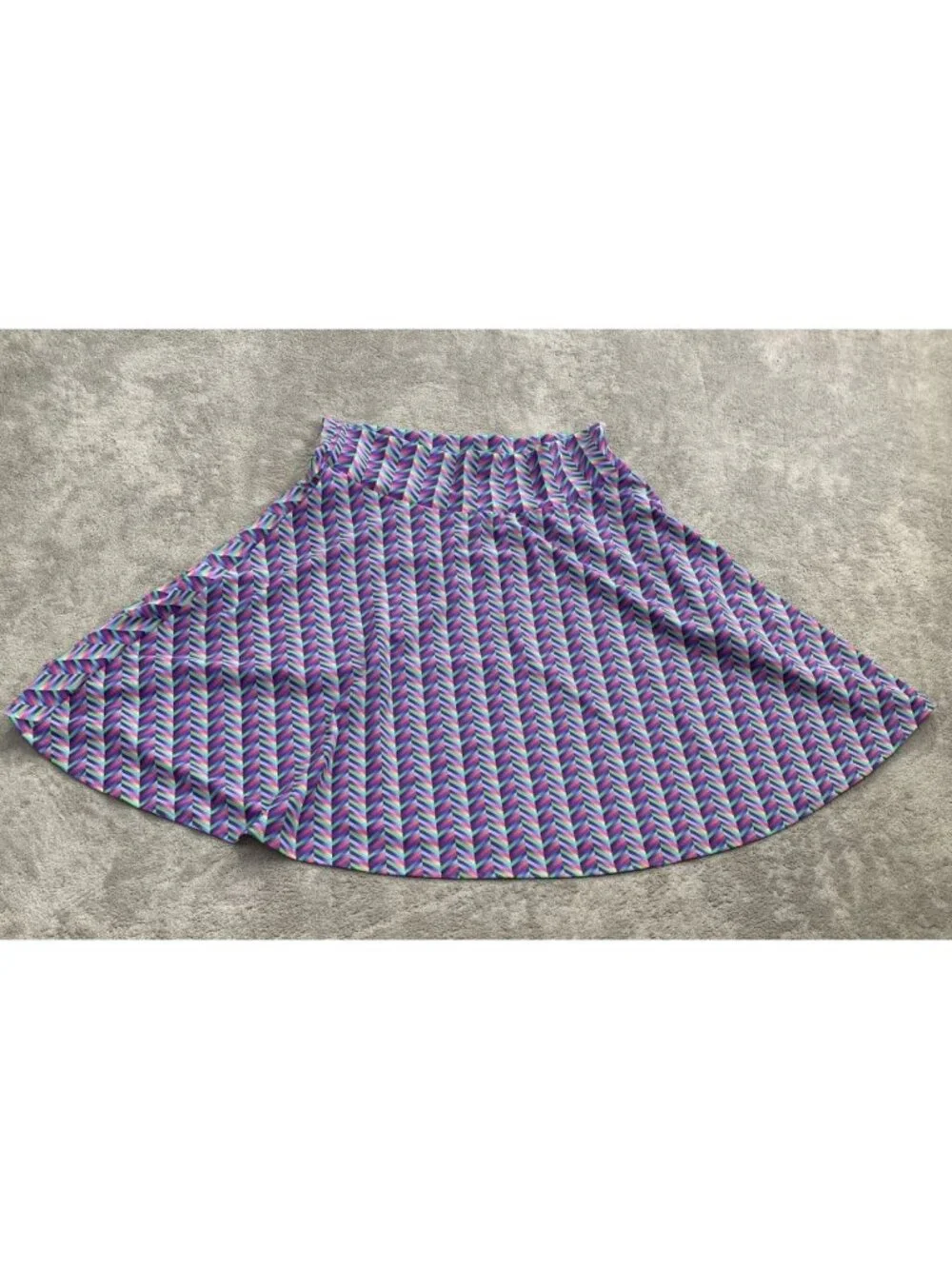 Super Rad Cape Co Twirly Skirt Womens Medium Zig Zag Chevron Pockets Groovy